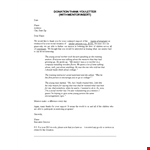 Thank you letter for donation example document template