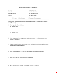 Top Self Evaluation Examples For A Performance Review