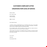 Customer complaint letter example document template