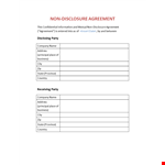Protect Information with Our NDA Template | Secure Disclosure by Party example document template