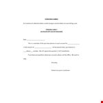 Collection Payment Letter Template example document template