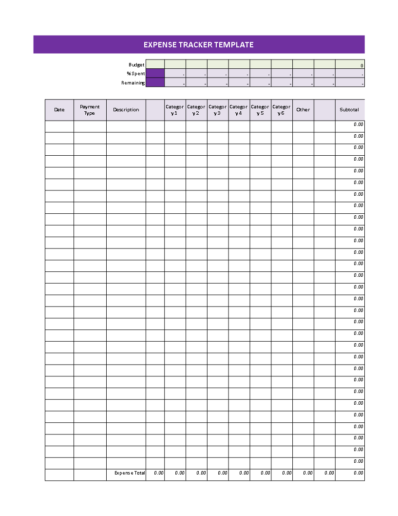 expense tracker template Main Image expense tracker template