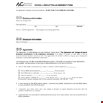 Payroll Deduction Agreement Form example document template