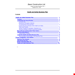 Safety Consulting Business Plan Template - Expert Safety, Business, and Health Review example document template