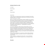 Thank You Email Template | Company Interview Experience & Position example document template