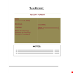 Taxi Receipt Template example document template