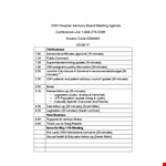 Hospital Advisory Board Agenda: Sample Minutes | Advisory Follow-Up & Updates example document template