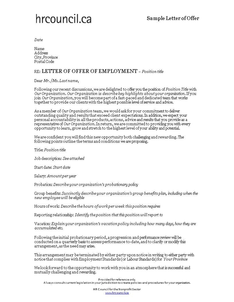 Formal Offer Of Employment Letter formal-offer-of-employment-letter