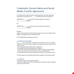 Trademark, Domain Name and Social Media Transfer Agreement example document template