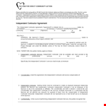 Independent Contractor Agreement for Your Project - Hire a Contractor Today example document template