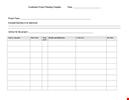 Project Planning Template Sample