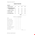 Sample Assignment Sheet example document template