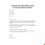 Financial Encoder sample cover letter example document template