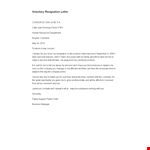 Examples Of Voluntary Resignation Letter example document template