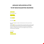 Apology Application Letter to My Boss regarding Rejoining example document template 