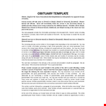 Obituary Guide Template example document template