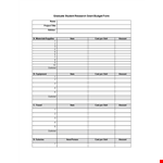 Research Grant Budget Template example document template