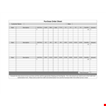 Purchase Order Sheet Template - Easily Track and Manage Purchase Orders example document template