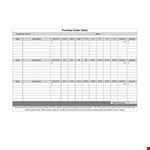 Purchase Order Sheet Template - Easily Track and Manage Purchase Orders example document template 