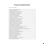Create Your Own Questionnaire - Personalize Your Favorite Questions | Proust's Greatest Picks example document template