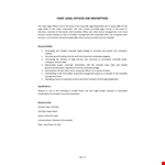 Chief Legal Officer Job Description example document template