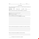 Current Event Form example document template