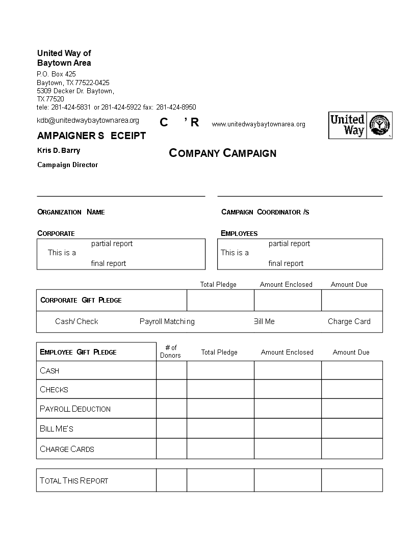 Corporate Company Campaign Receipt corporate-company-campaign-receipt