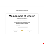 Church Membership Certificate Template example document template