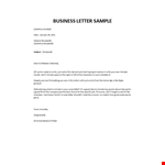 Business Letter Sample example document template