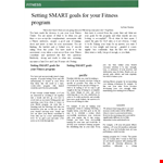 Fitness Smart Goals Example example document template