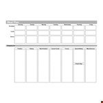 Free Meal Plan Template for Busy Weekends | Sunday, Monday & Saturday example document template