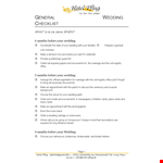 Before Wedding: Prepare General Wedding Checklist, Cards, and Documents example document template