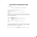 Educational Guardianship Form example document template