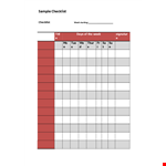 Sample Checklist Template example document template