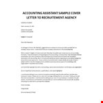 Accounting assistant cover letter example document template