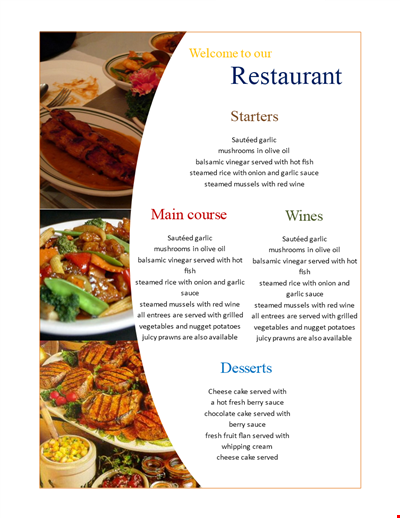 Welcome to our Menu Templates - Customizable and Printable