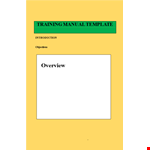 Create Effective Checklists: Training Manual Template example document template