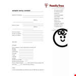 Family Tree Nanny Contract Template | Employer-Nanny Agreement example document template