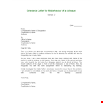 Effective Grievance Letter example document template 