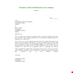 Effective Grievance Letter example document template
