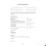 Rental Verification Form example document template