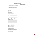 Missing Meal Receipt Form example document template