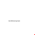 Mla Reference Style Format Download example document template