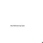Mla Reference Style Format Download example document template 