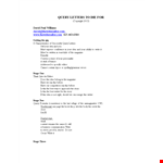 Query Letter Template In Pdf example document template