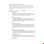 Management Team Agenda Template example document template