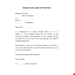 Get Promoted with a Professional Promotion Letter example document template 