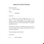 Get Promoted with a Professional Promotion Letter example document template