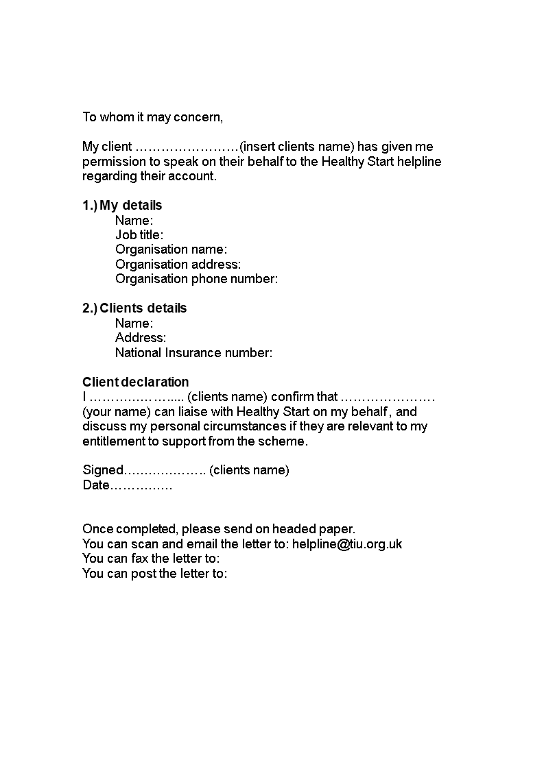 professional 'to whom it may concern' letter for clients template