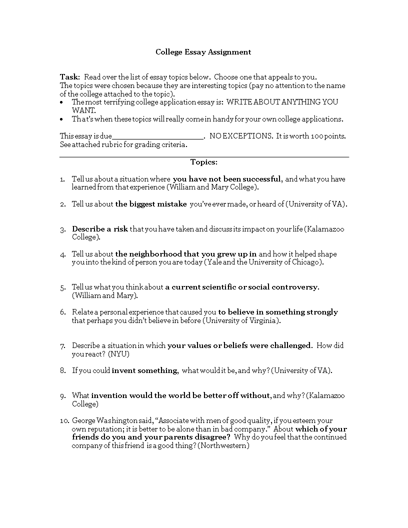 College Essay Assignment college-essay-assignment